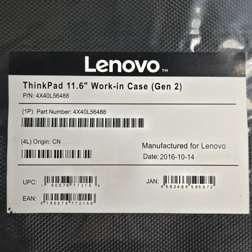 Lenovo ThinkPad 11.6 Work in Case Gen 2 Laptop Bag Sleeve Pouch Black